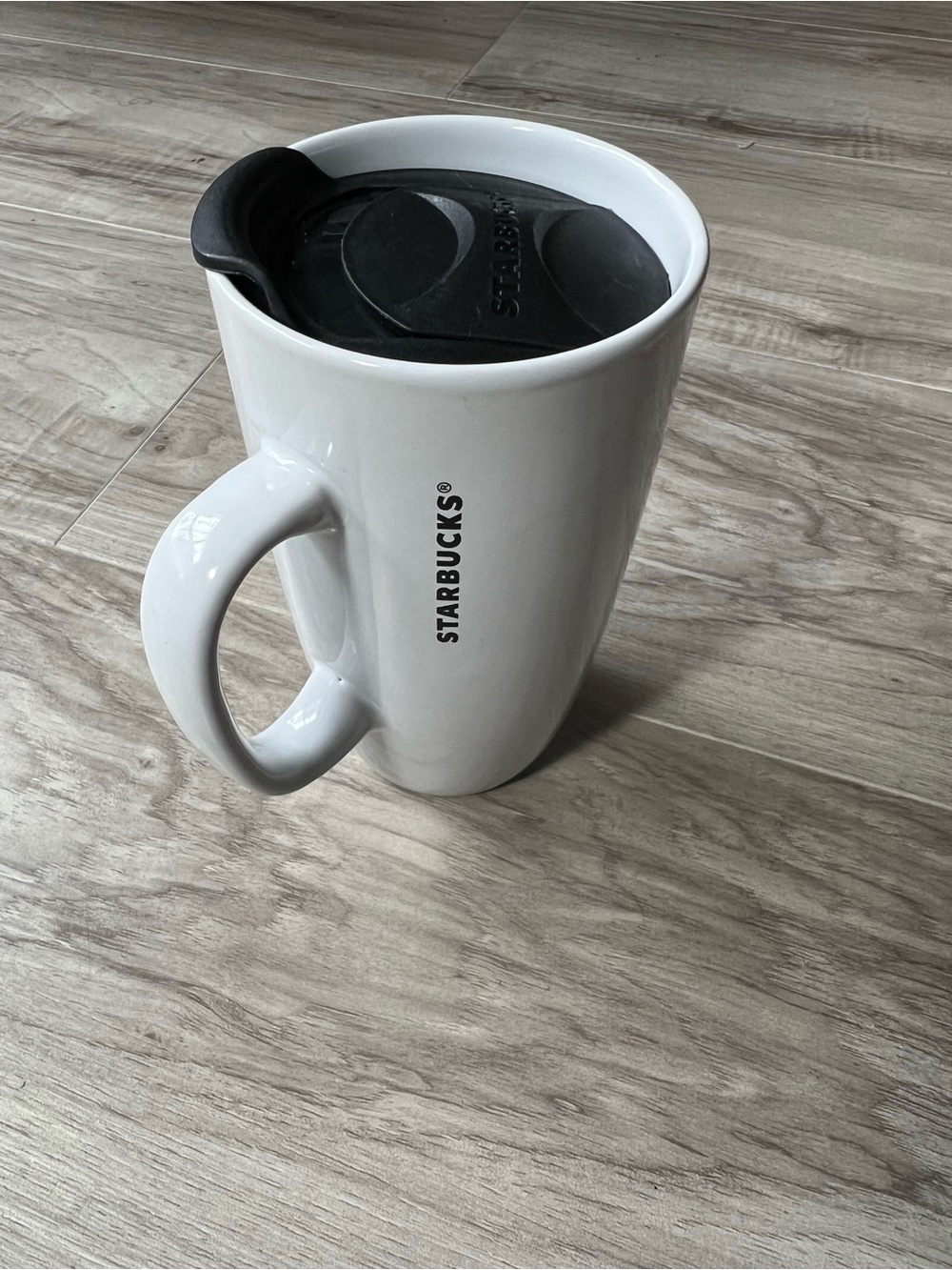 Starbucks White Ceramic Mug with Black Logo